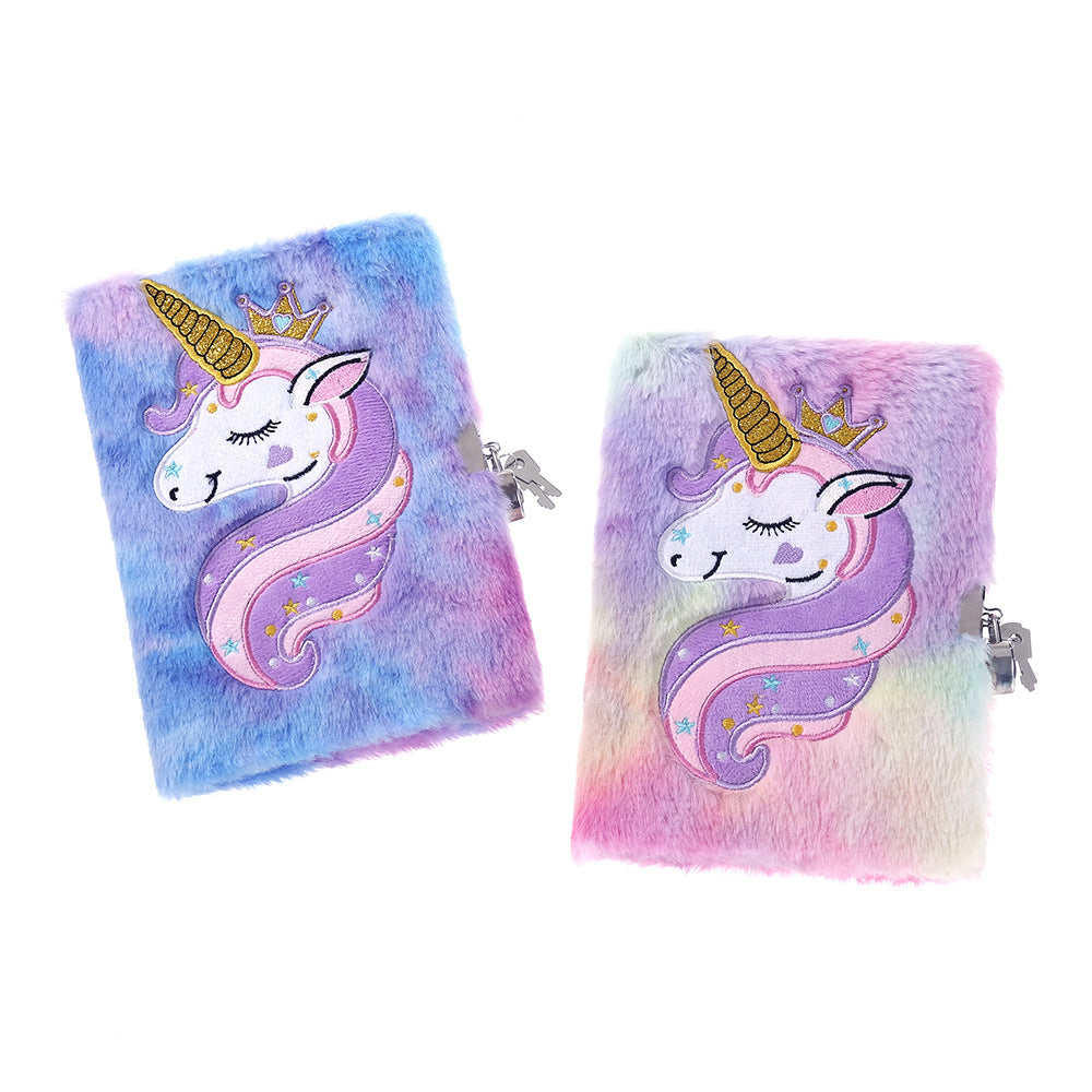 Wholesale Children' s Diary with Lock Cartoon Unicorn A5 Notebook